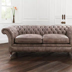 Drummond Tufted Leather Chesterfield Sofa