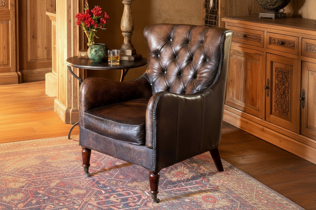 Colonial Brown Chesterfield One Seater Sofas