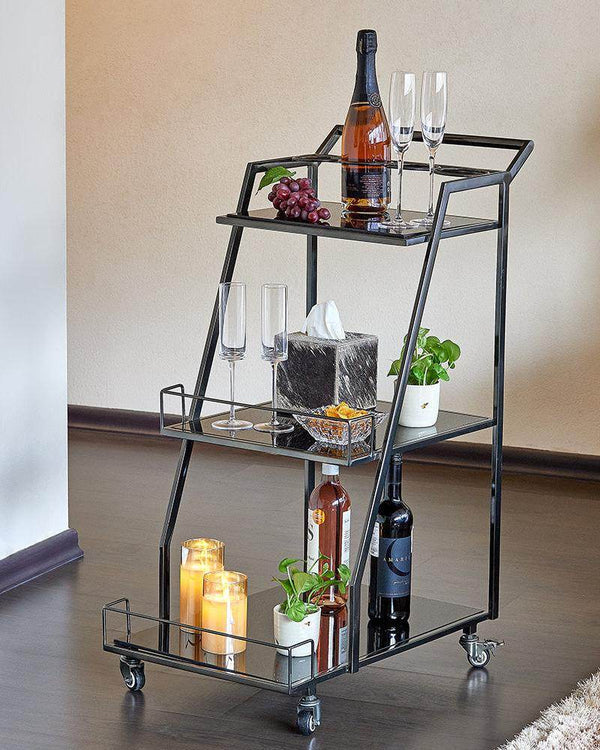 Tyra Graphite Horizon Bar Cart