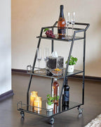 Tyra Graphite Horizon Bar Cart