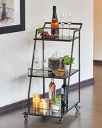Tyra Graphite Horizon Bar Cart