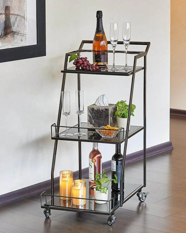 Tyra Graphite Horizon Bar Cart