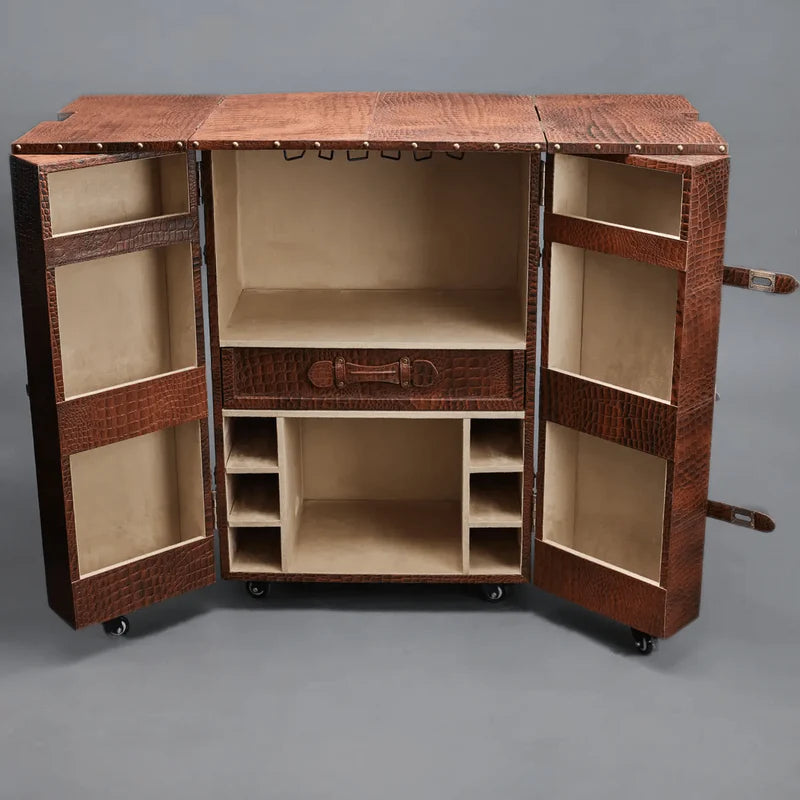 Panama Medium Fold-Open Leather Bar – Tan
