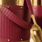 Luxury Red Leather Bar Accessories Set of 4