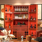Artemis Luxury Red Leather Bar Counter