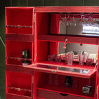Artemis Luxury Red Leather Bar Counter