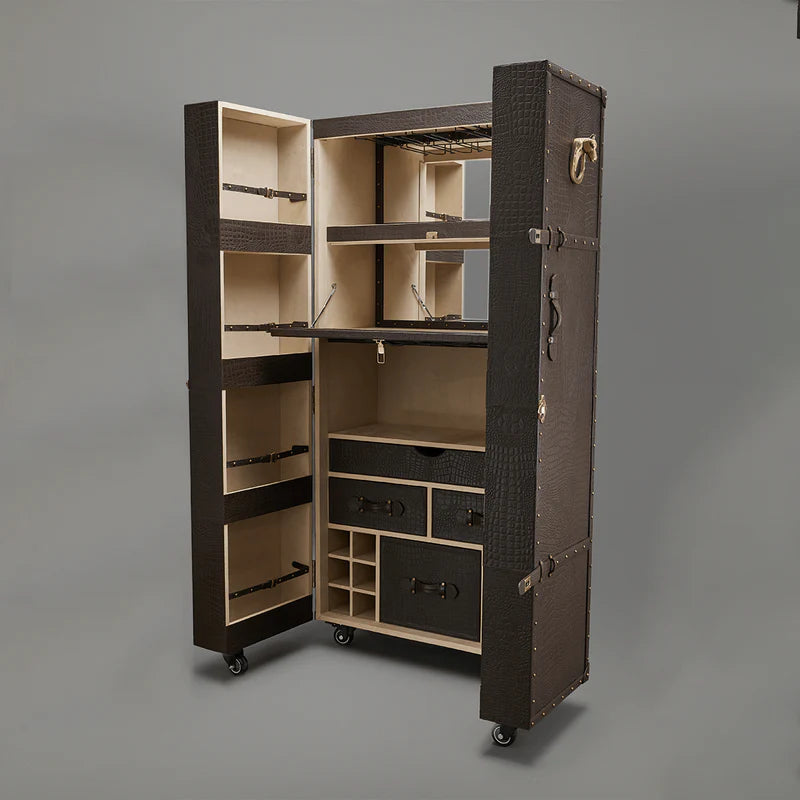 Artemis Tall Luxury Brown Leather Bar