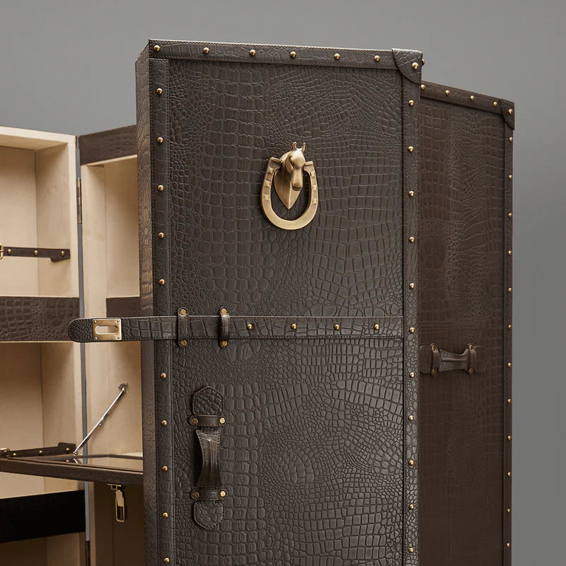 Artemis Tall Luxury Brown Leather Bar