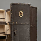 Artemis Tall Luxury Brown Leather Bar