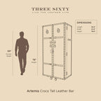 Artemis Tall Luxury Brown Leather Bar