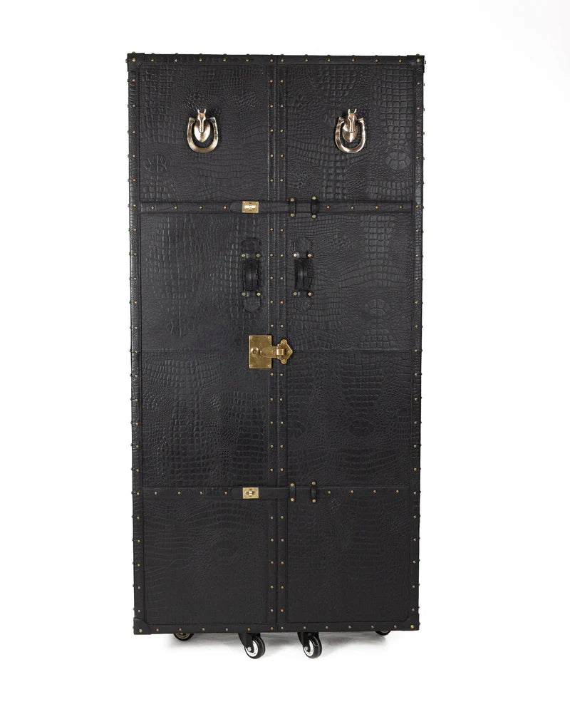 Artemis Black Tall Leather Drinks Bar