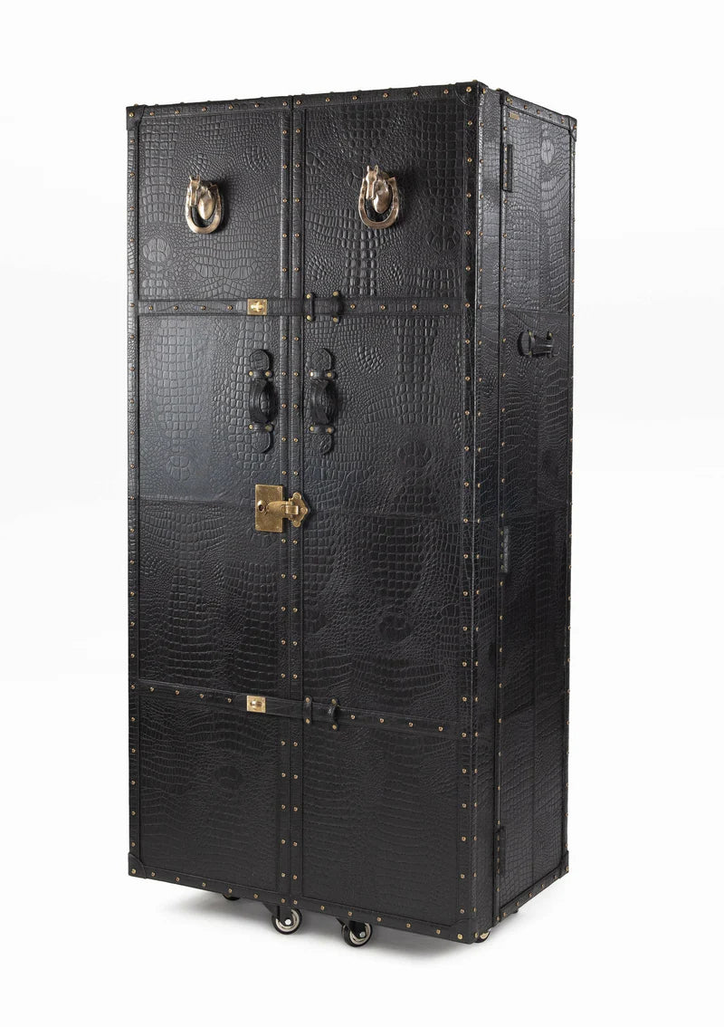 Artemis Black Tall Leather Drinks Bar