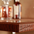 Artemis Croco Tall Leather Bar Cabinet (Tan)
