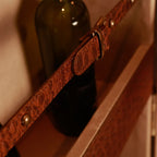 Artemis Croco Tall Leather Bar Cabinet (Tan)