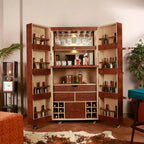 Artemis Croco Tall Leather Bar Cabinet (Tan)