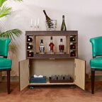 Belize Tan Leather Bar Trolley