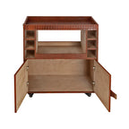 Belize Tan Leather Bar Trolley