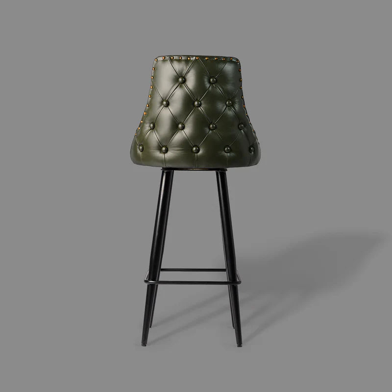 Luxury Green Leather Bar Stool – Chester Design