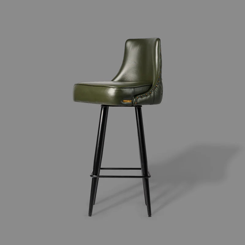 Luxury Green Leather Bar Stool – Chester Design