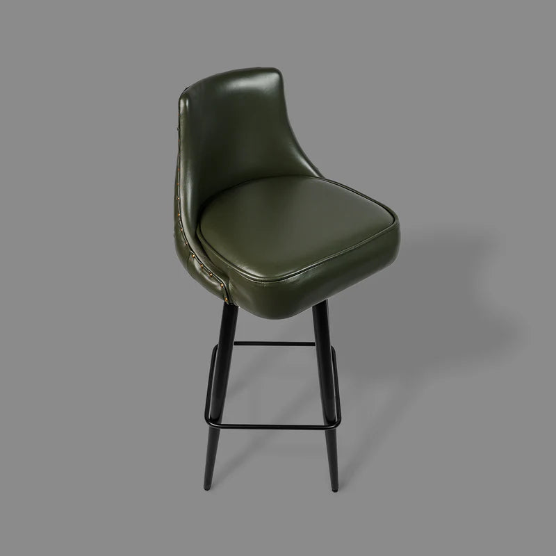 Luxury Green Leather Bar Stool – Chester Design