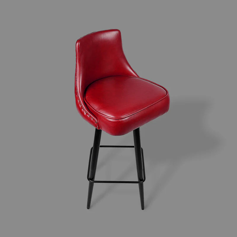Luxury Red Leather Bar Stool – Chester Design