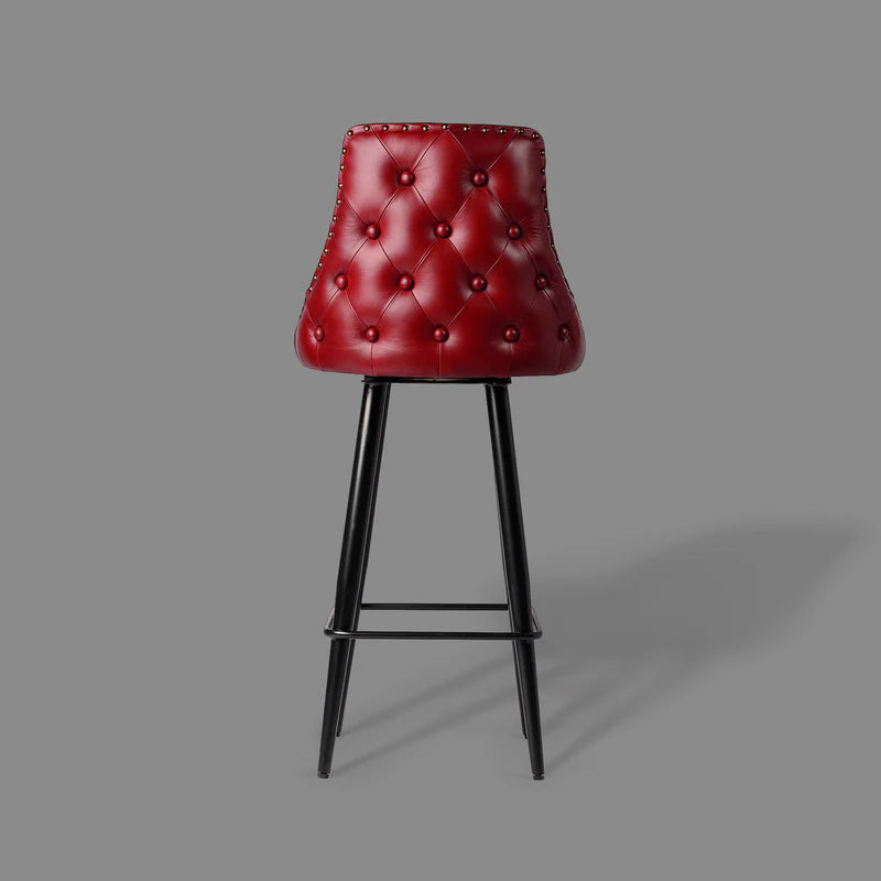 Luxury Red Leather Bar Stool – Chester Design