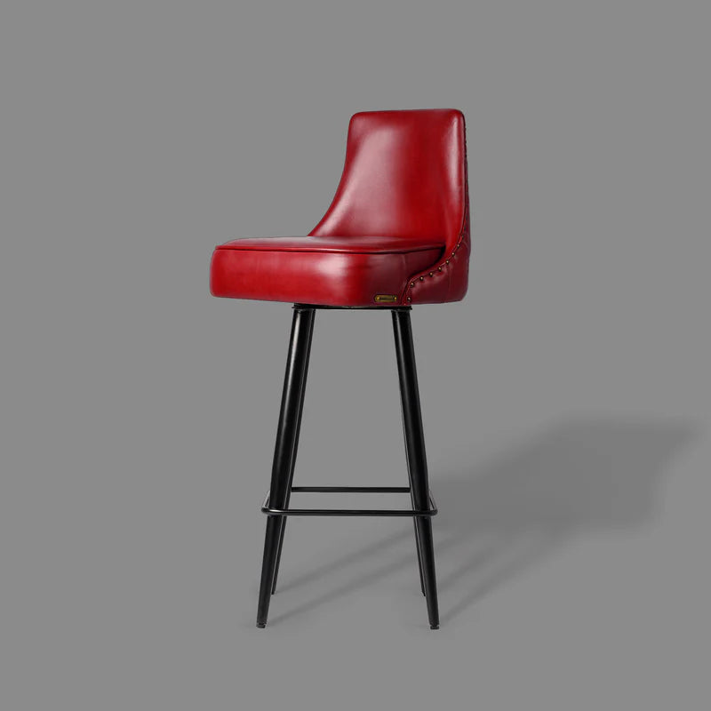 Luxury Red Leather Bar Stool – Chester Design
