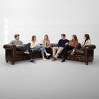 Chocolate Brown L shape Chesterfield Sofa