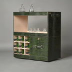 Debonair Luxury Green Croco Bar Cart