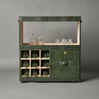 Debonair Luxury Green Croco Bar Cart