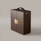 Hideaway Brown Leather Portable Bar