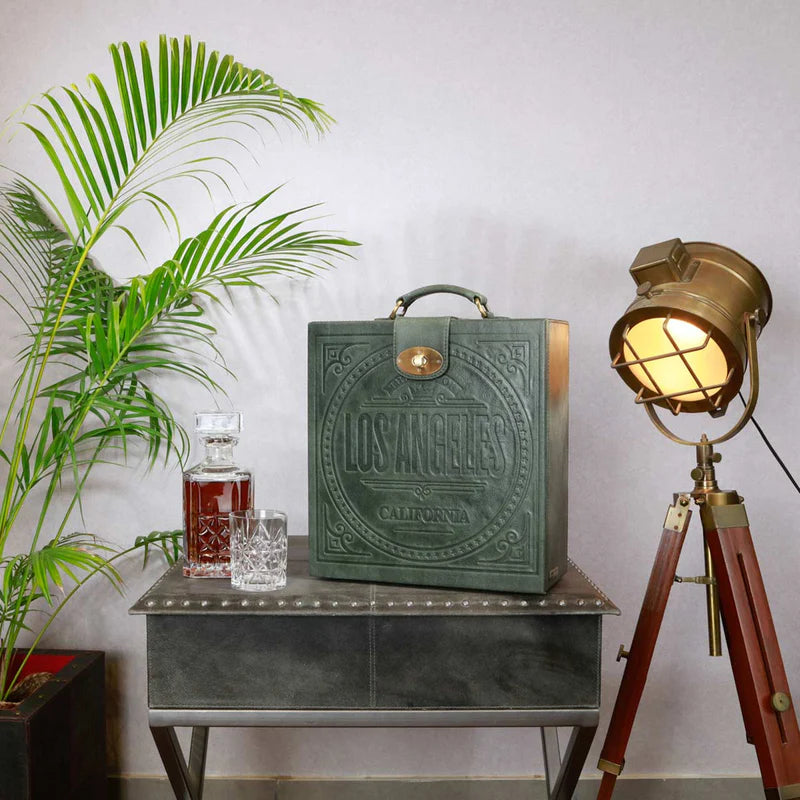 Luxury Olive Green Portable Bar Briefcase