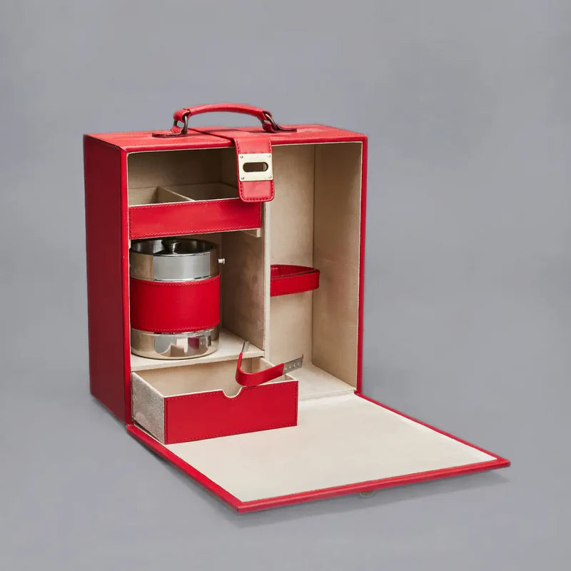 Luxury Red Portable Bar Briefcase