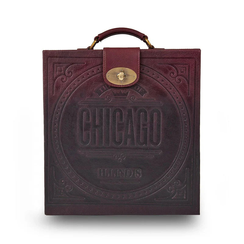 Luxury Burgundy Portable Bar Briefcase