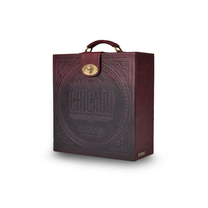 Luxury Burgundy Portable Bar Briefcase