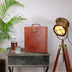Luxury Tan Portable Bar Briefcase