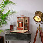 Luxury Tan Portable Bar Briefcase