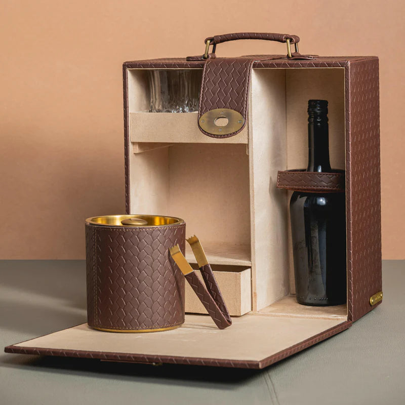 Entwine Brown Leather Bar Case
