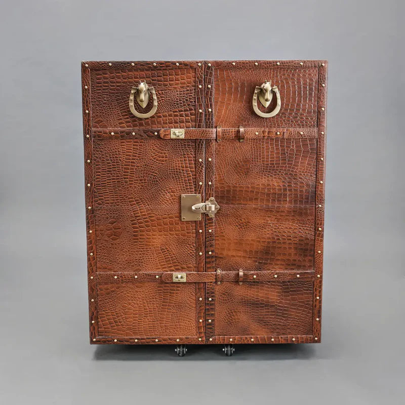 Mandalay Top-Opening Croco Leather Bar