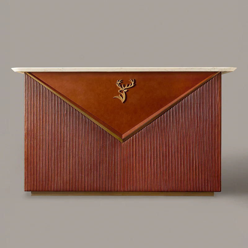 Marque Designer Bar Counter in Cognac Leather