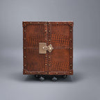 Miami Croco Small Tan Bar Cabinet