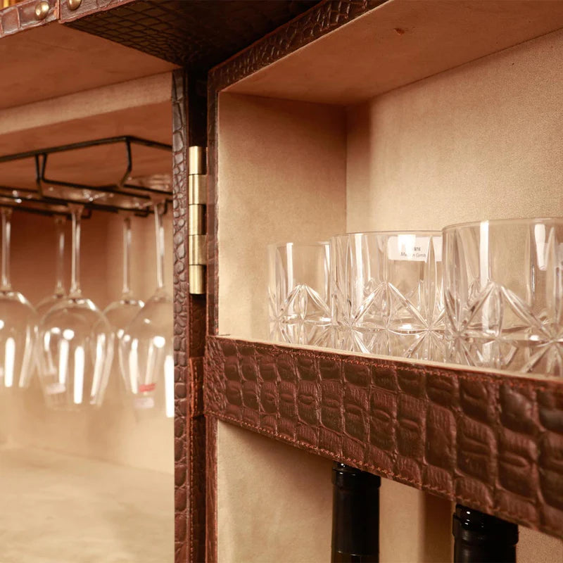 Panama Medium Fold-Open Leather Bar – Tan
