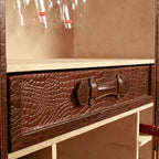 Panama Medium Fold-Open Leather Bar – Tan