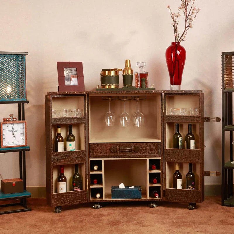 Panama Medium Fold-Open Leather Bar – Tan