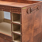 Panama Medium Fold-Open Leather Bar – Tan