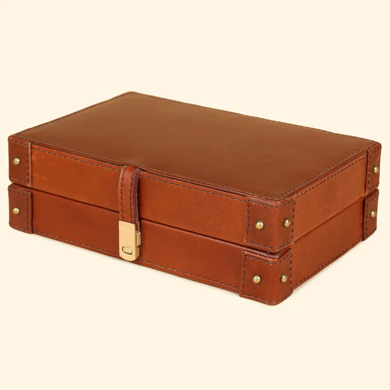 Classic Tan Deck Box for Playing Cards