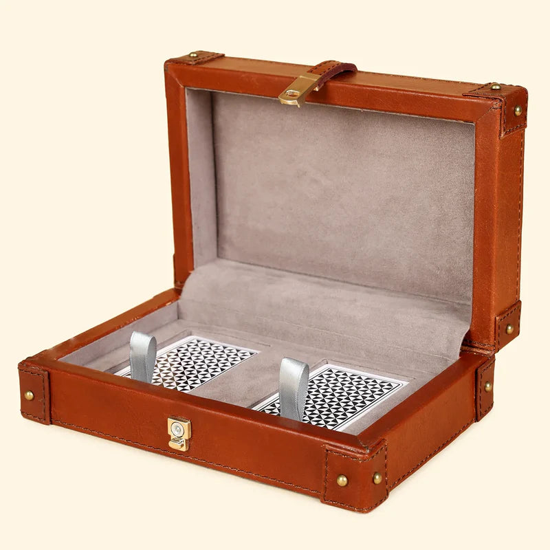 Classic Tan Deck Box for Playing Cards