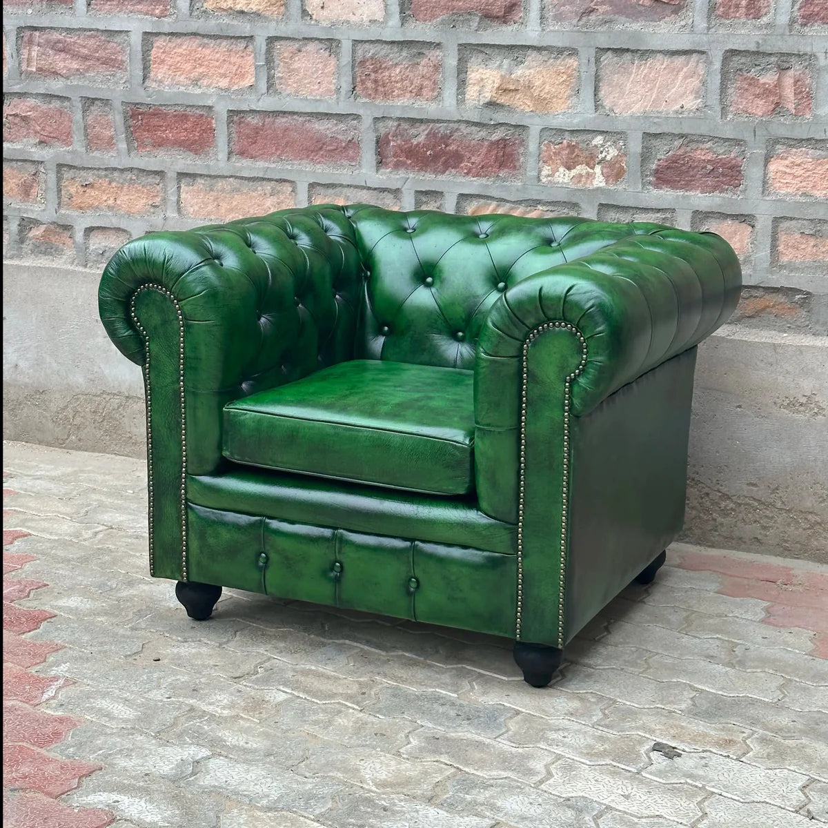 Polo Green Chesterfield Sofa