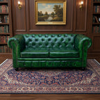 Green Two seater Chesterfield Sofa