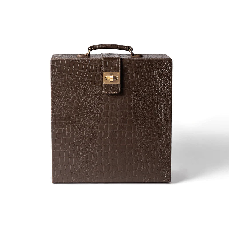 Designer Briefcase Bar Set – Brown